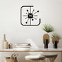Wallity Reloj de Pared Decorativo Cuadrado de Metal Negro
